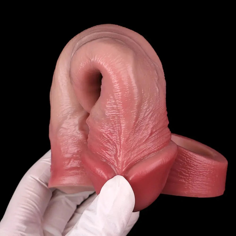 7.28in Flesh Lifelike Male Penis Sleeve Dildo For Prolong Ejaculating Time