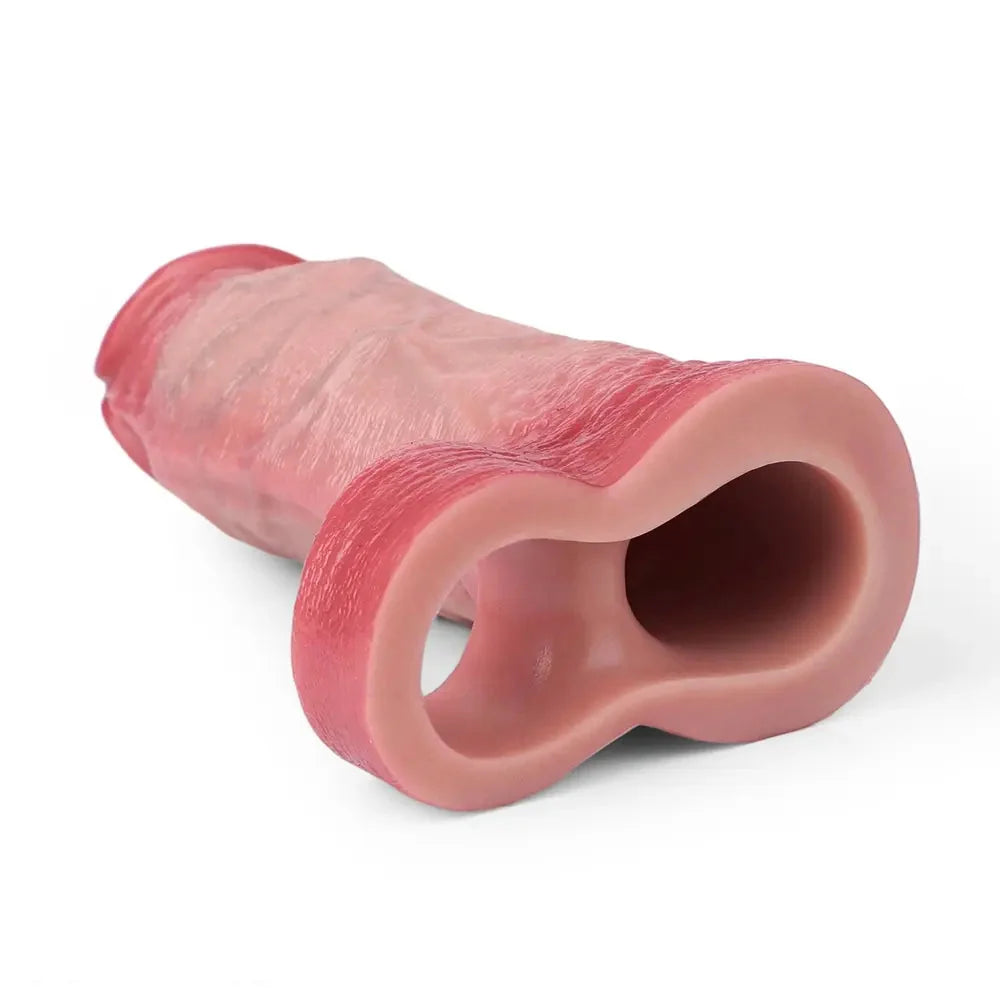 7.28in Flesh Lifelike Male Penis Sleeve Dildo For Prolong Ejaculating Time
