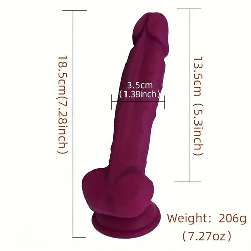 7.28in Lifelike Curved Beginner Dildo Toy For G-Spot Anal Masturbation