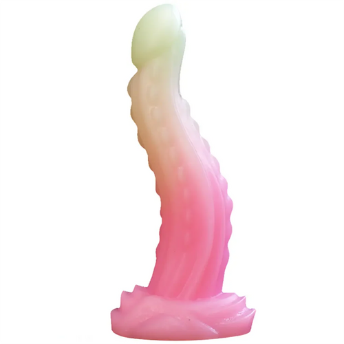 7.28in Luminous Tentacle Silicone Soft Dildo For Women Men Fucking