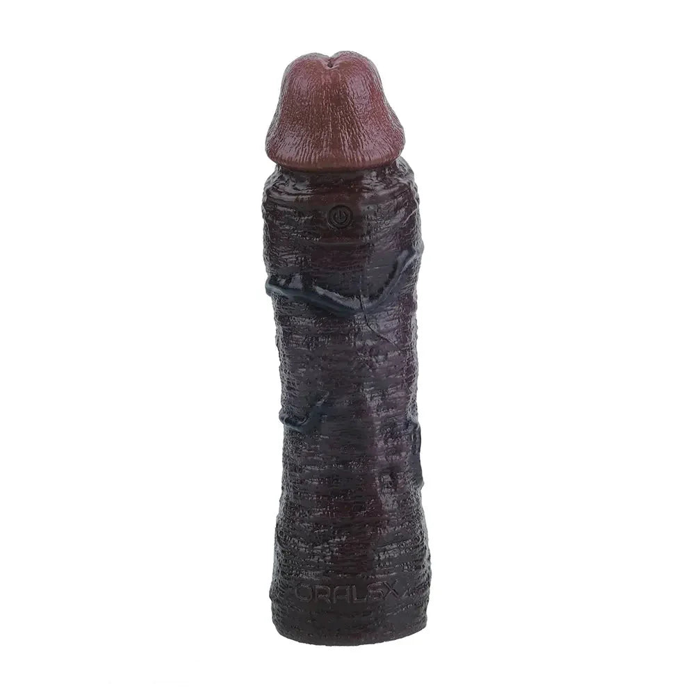 7.36in Vibrating Dildo Sleeve Friendly Flexible Rooster Veins Dildo Sleeve