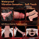 7.36in Vibrating Realistic Remote Silicone Hollow Dildo Sleeve Extender