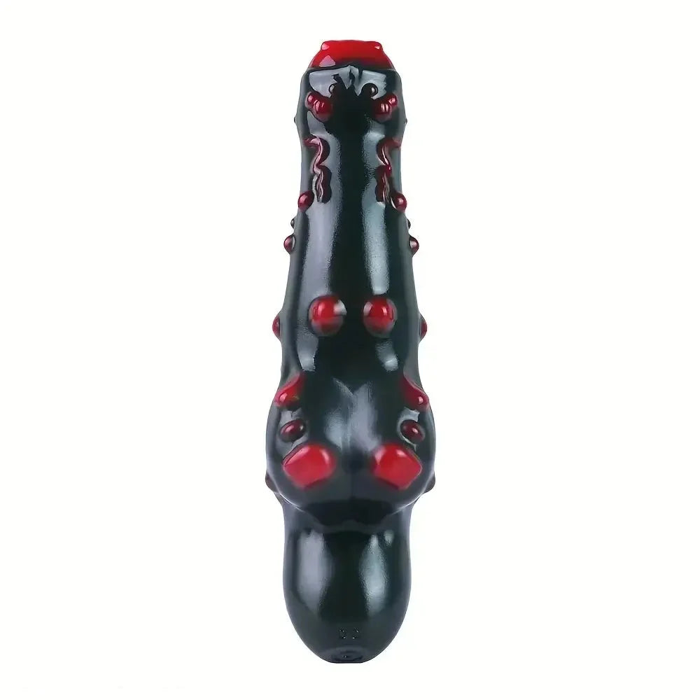 7.38in Alien-Like Colorful Bumps Liquid Silicone Dual-Use Dildo For Men