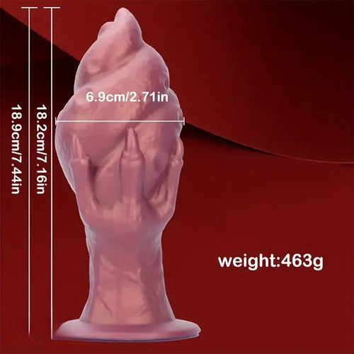 7.44in Silicone Winged Hand Fantasy Soft Prostate Anal Dildo