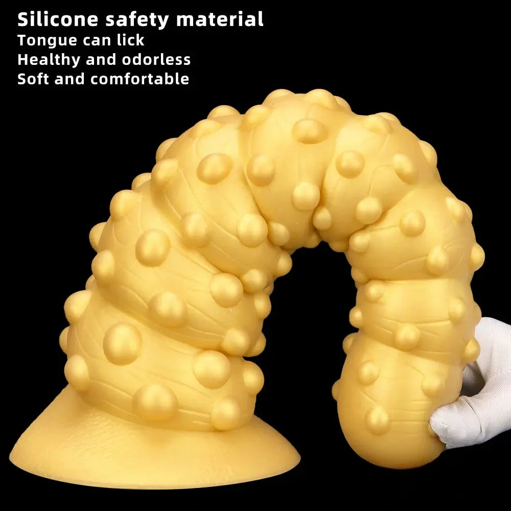 7.48in 11.02in 15in Soft Liquid Silicone Spiral Spiked Big Butt Plug Dildo