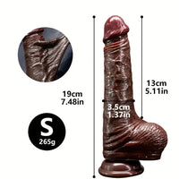 7.48in 8.66in Realistic Lifelike Liquid Silicone Sliding Skin Dildo For Hands-Free