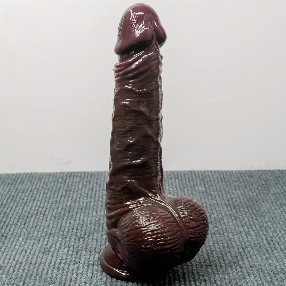 7.48in 8.66in Realistic Lifelike Liquid Silicone Sliding Skin Dildo For Hands-Free