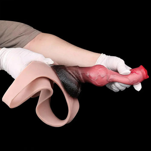 7.48in Dog Knot Dildo Panty Strapon Penis Sleeve Cock Sheath Sex Toy