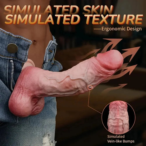 7.48in Double-Layer Flexible Liquid Silicone Simulated Penis Dildo For Sex