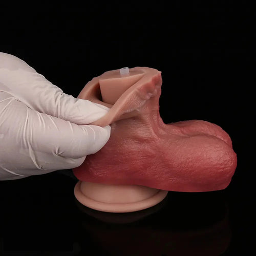 7.48in Dual Density Silicone Ejaculating Dildo Male Female Penis Anal Toy