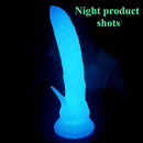 7.48in Glow-in-the-Dark Cucumber Liquid Silicone Realistic Dual-Use Dildo