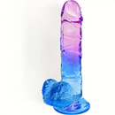 7.48in Gradient Clear Jelly Dildo With Strong Suction Cup For G-spot Sex