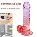 7.48in Gradient Clear Jelly Dildo With Strong Suction Cup For G-spot Sex