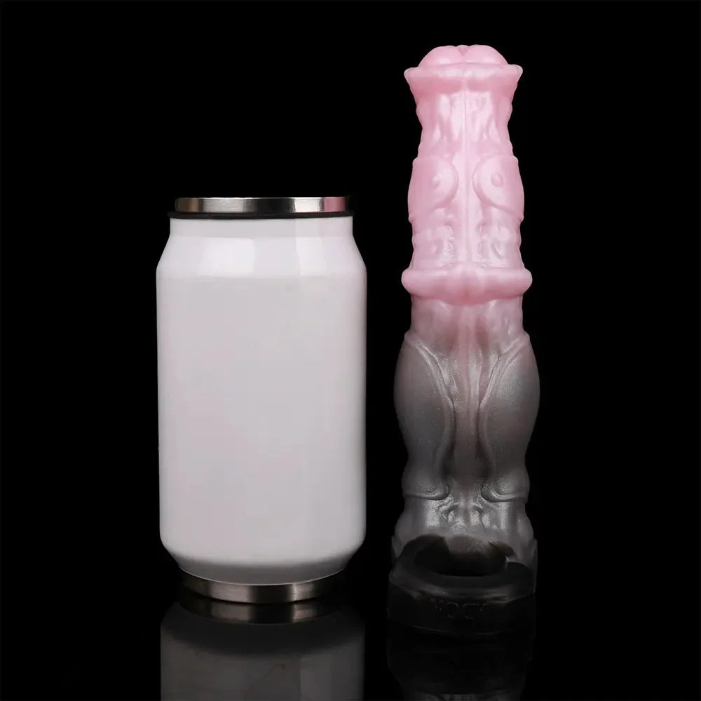 7.48in Horse Cock Silicone Sleeve Soft Leather Armor Style Hollow Sleeve