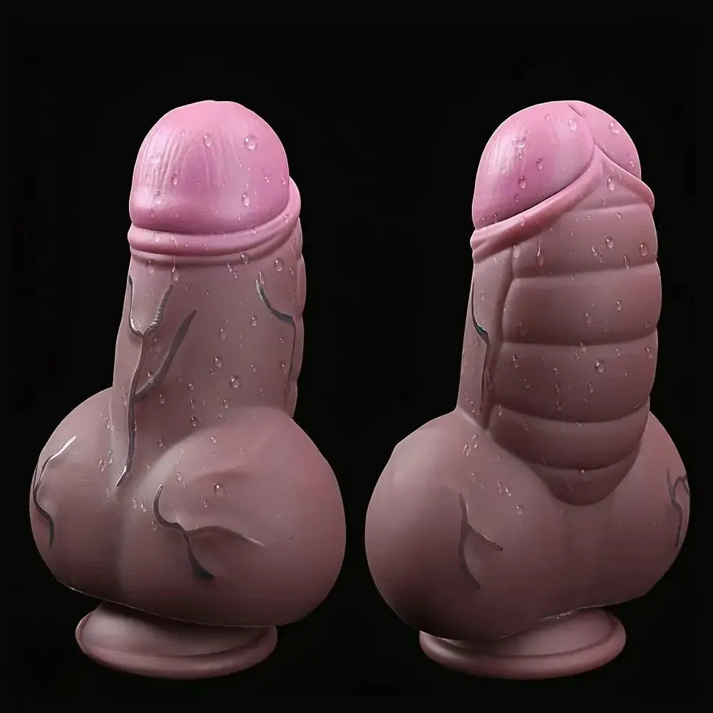 7.48in Realistic Fantasy Penis Liquid Silicone Soft Odd Cock Thick Dildo