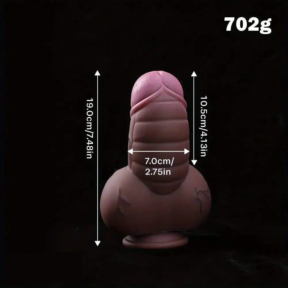 7.48in Realistic Fantasy Penis Liquid Silicone Soft Odd Cock Thick Dildo