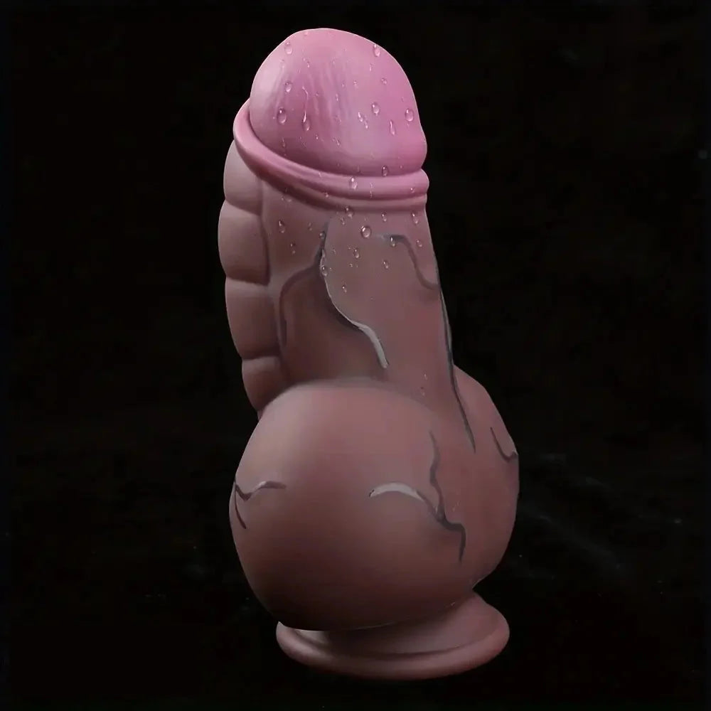 7.48in Realistic Fantasy Penis Liquid Silicone Soft Odd Cock Thick Dildo