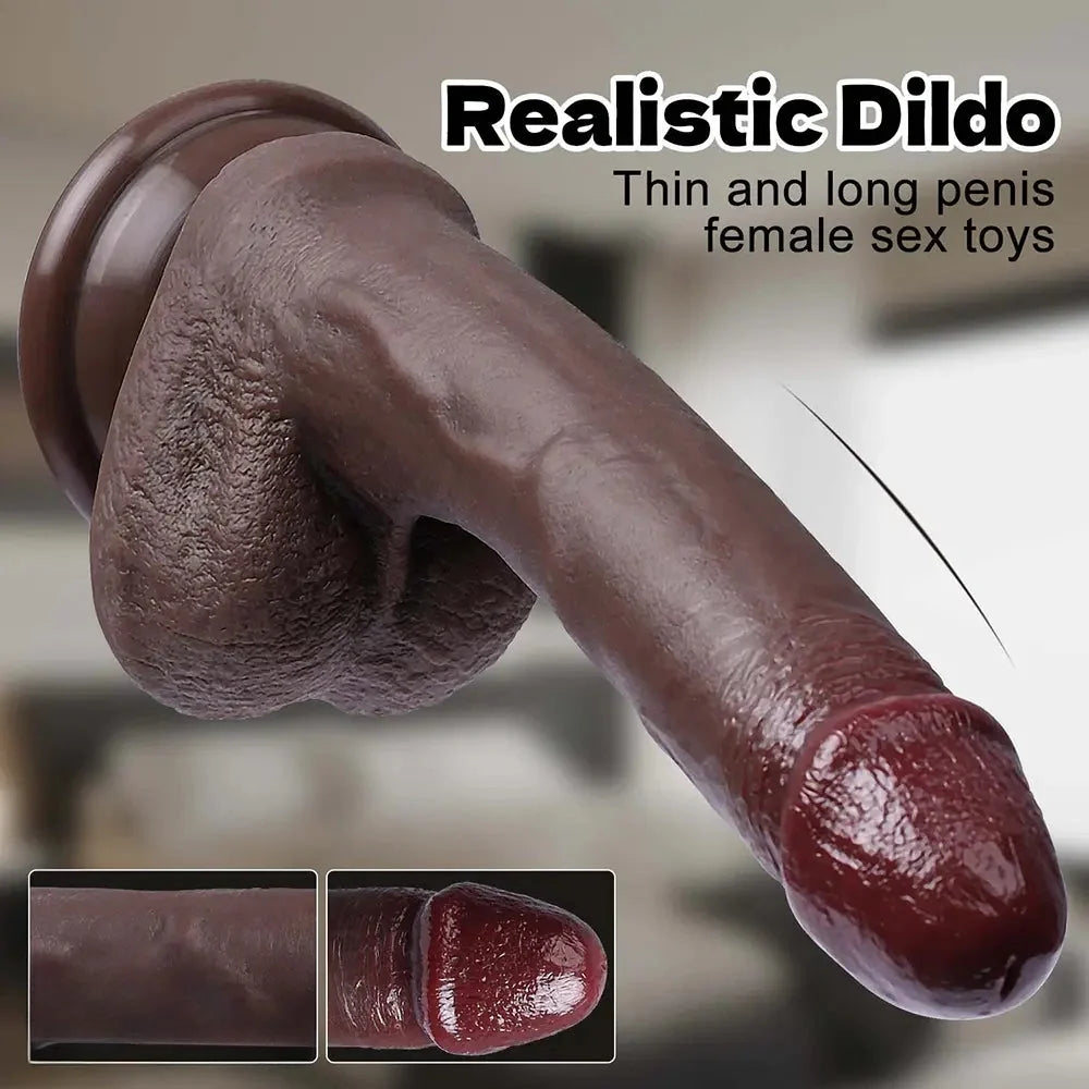7.48in Realistic Silicone Cock Dildo Real Natural Touch For G-spot Stimulation
