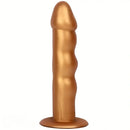 7.48in Silicone Gold Anal Plug Thick Dildo With Anchor Shape Base Design
