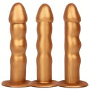7.48in Silicone Gold Anal Plug Thick Dildo With Anchor Shape Base Design
