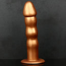 7.48in Silicone Gold Anal Plug Thick Dildo With Anchor Shape Base Design