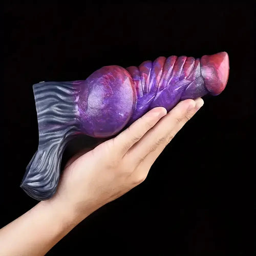 7.48in Silicone Penis Sleeve With Cock Ring Fantasy Animal Hollow Dildo