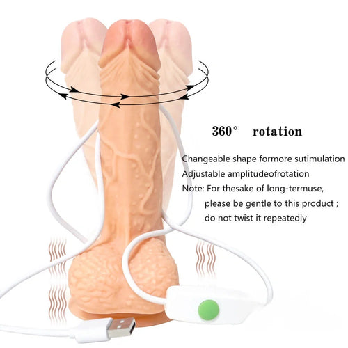 7.48in Soft Reel Feel Swing Vibrating Dildo For Adult Women