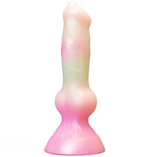 7.49in Dog Cock Knot Dildo Silicone Soft Animal Cock Luminous Dildo