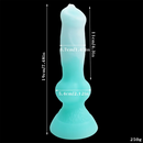 7.49in Dog Cock Knot Dildo Silicone Soft Animal Cock Luminous Dildo