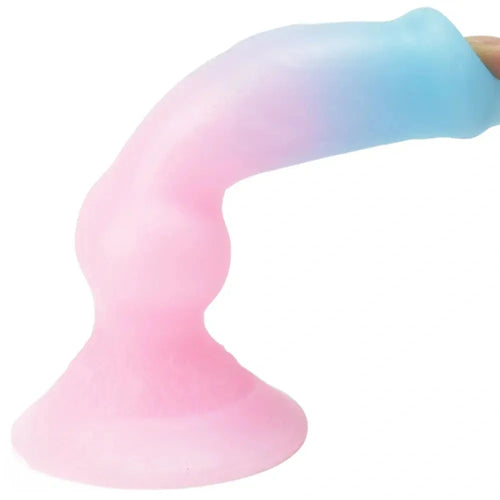 7.49in Dog Cock Knot Dildo Silicone Soft Animal Cock Luminous Dildo