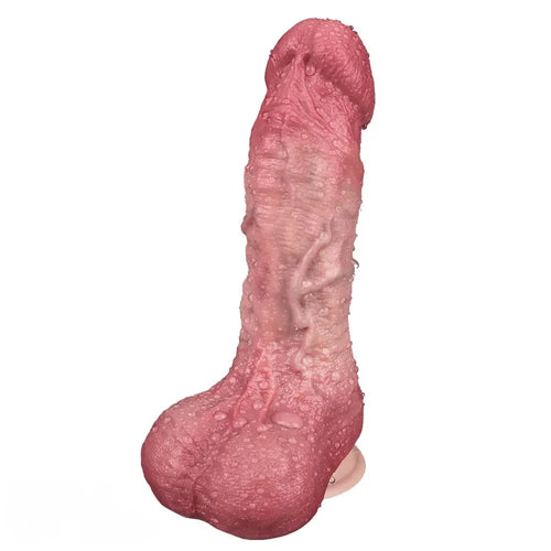 7.4in Double-layer Liquid Silicone Skin-like Soft Real Dildo For Solo Play