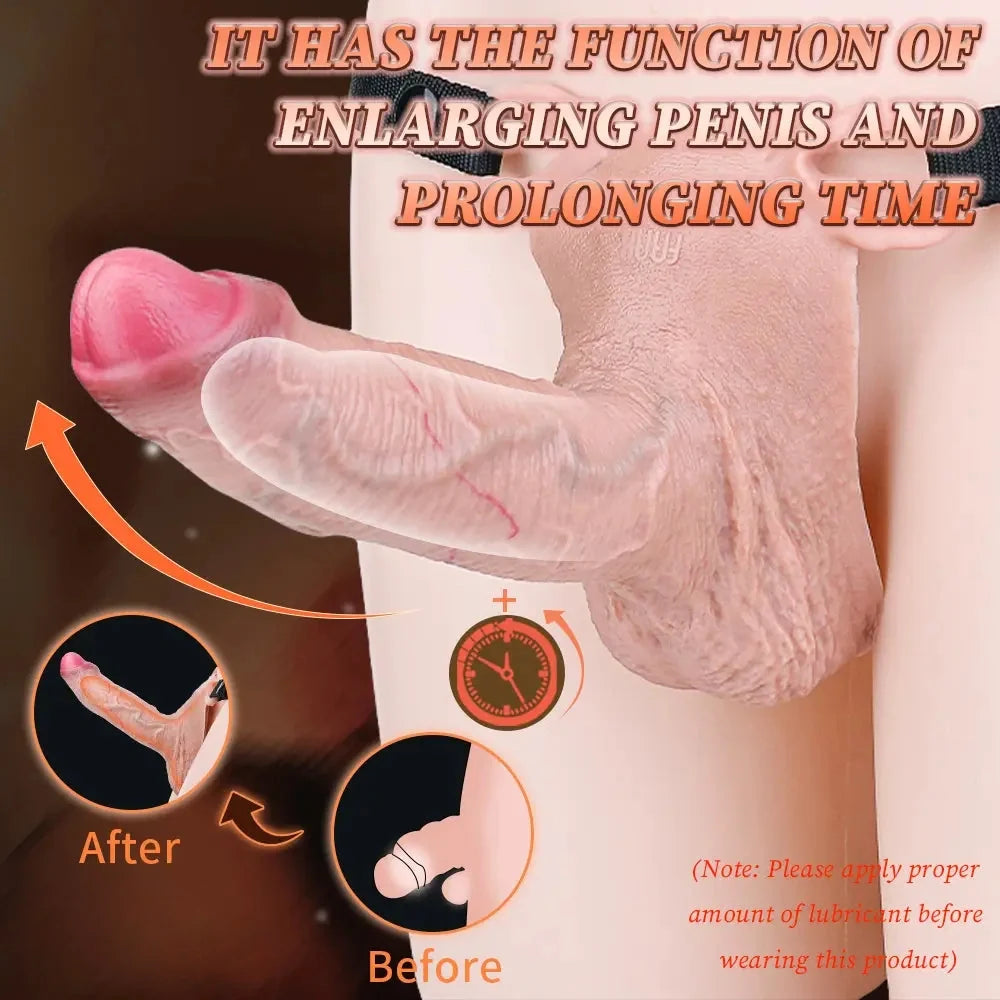 7.4in Strap on Penis Extender Cock Sleeve Dildo For G-Spot Anal Use