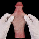 7.4in Vibrating Auto Remote Silicone Hollow Dildo Sleeve Cock Extender