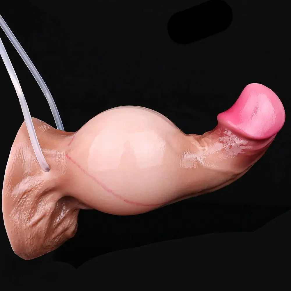 7.51in Inflatable Squirting Soft Silicone Dildo For Woman Men Anal Dildo