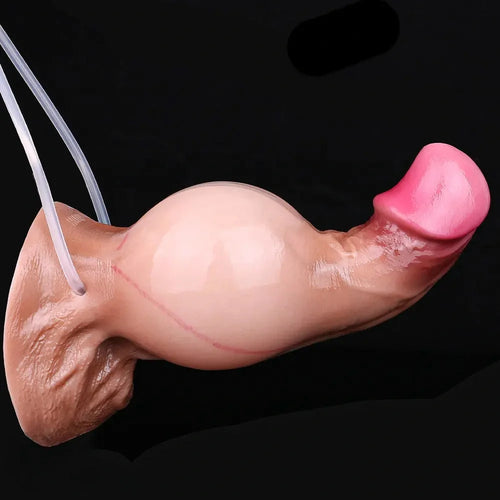 7.51in Inflatable Squirting Soft Silicone Dildo For Woman Men Anal Dildo