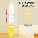 7.59in Banana Thrusting Vibrating Silicone Soft Dildo For Prostate Vagina