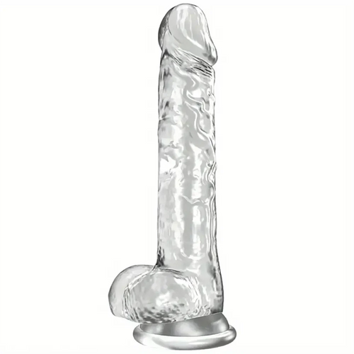 7.5in Clear Realistic Suction Cup Anal Dildo For G-spot Prostate Play