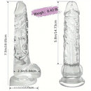 7.5in Clear Realistic Suction Cup Anal Dildo For G-spot Prostate Play