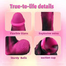 7.5in Flexible Glans Explosive Veins Sturdy Balls Silicone Soft Cock Dildo