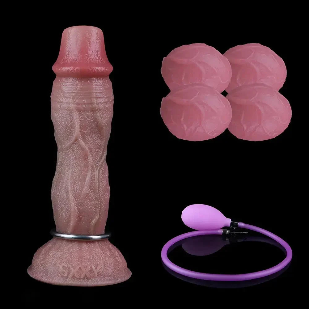 7.65in Ovipositor Platinum Silicone Dildo Real Skin Feeling Cock Love Toy