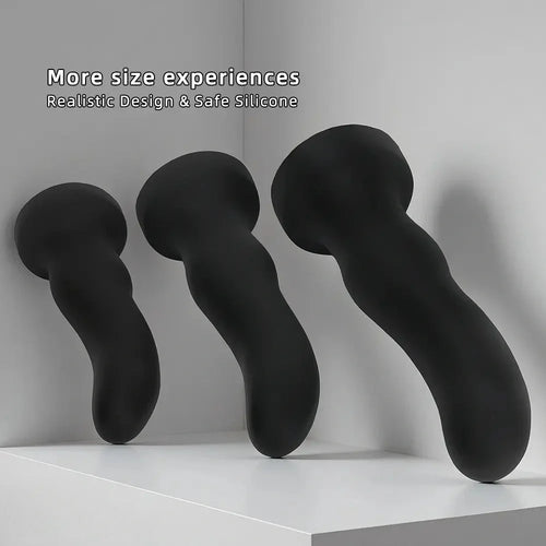 7.67in 9.25in 11.22in Black Silicone Anal Plug Dildo For Couples Men