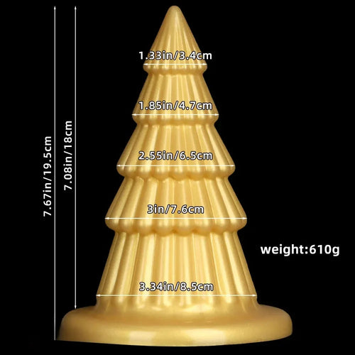 7.67in Christmas Tree Silicone Soft Extra Butt Plug Dildo With Suction Cup