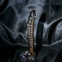 7.68in Crystal Colorful Spiral Textured Glass Dildo For G-Spot Masturbation