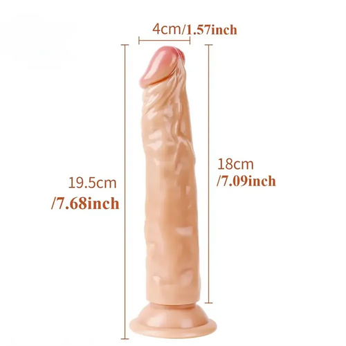 7.68in Realistic Touch Comfortable Washable Dildo With Suction Cup