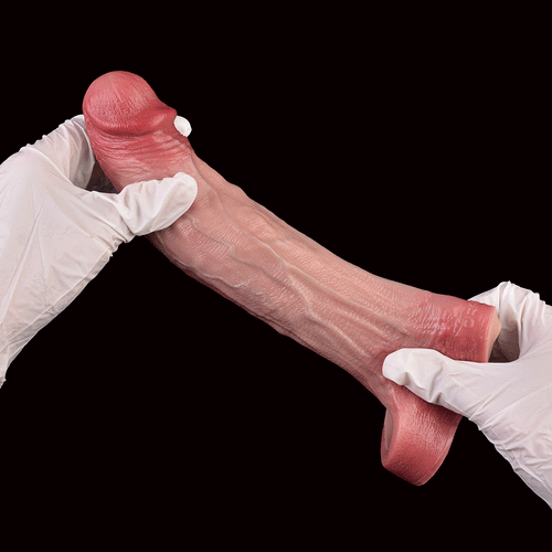 7.68in Vibrating Real Automatic Silicone Hollow Dildo Sleeve Cock Extender