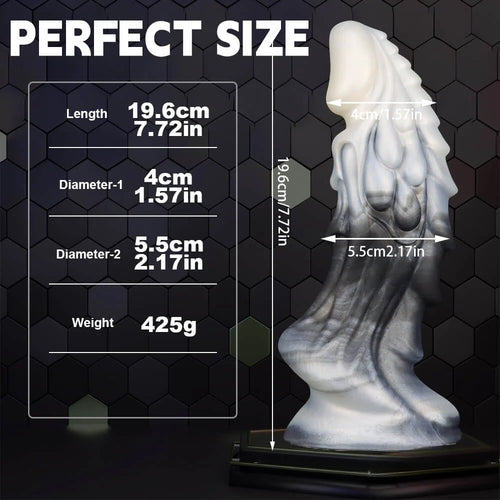 7.72in Ombre Dragon Dildo Silicone Fantasy Penis For Females
