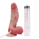 7.76in Flesh Lifelike Liquid Silicone Double Layer Realistic Cumming Dildo