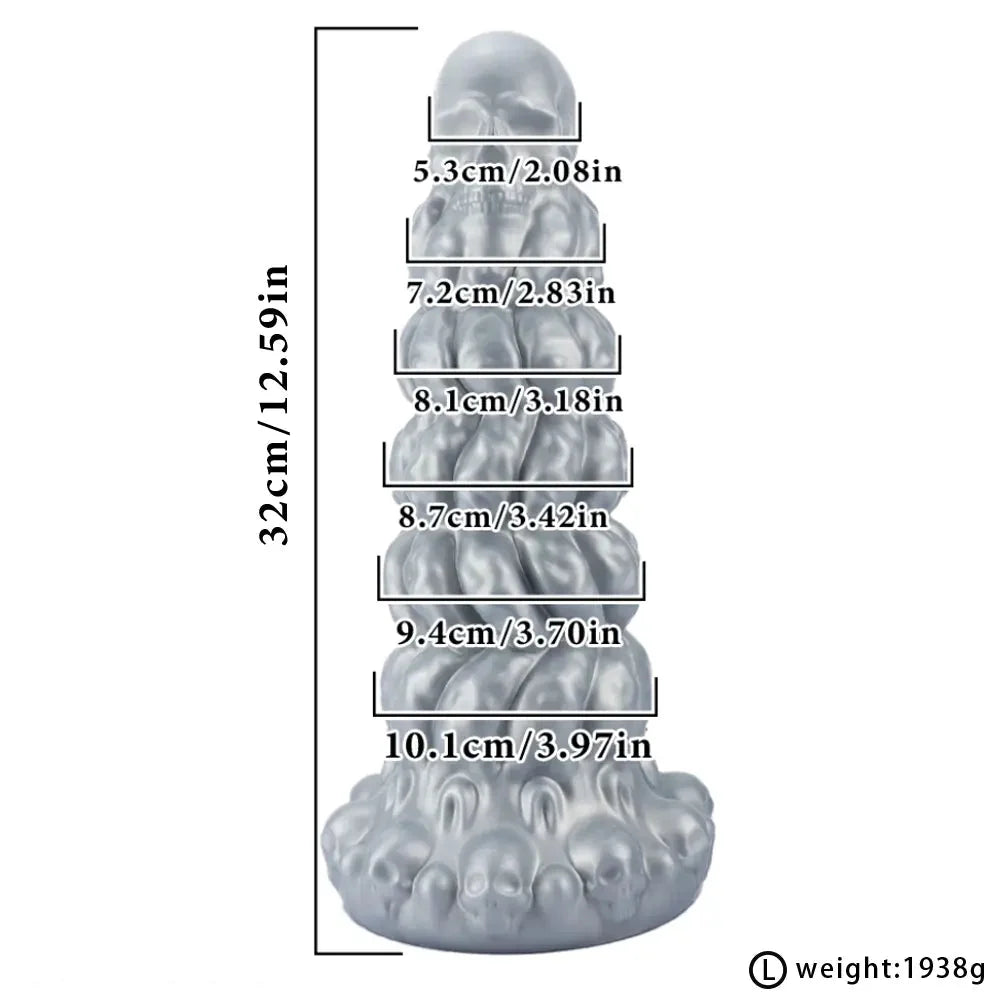 7.87in 10.23in 12.59in Scary Huge Fantasy Butt Plug Dildo For Prostate Massage