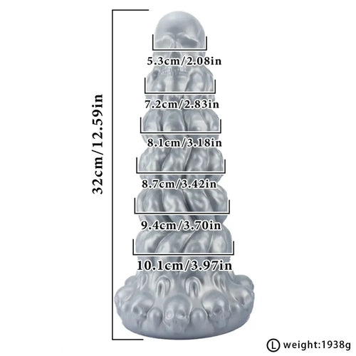 7.87in 10.23in 12.59in Scary Huge Fantasy Butt Plug Dildo For Prostate Massage