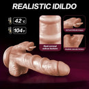7.87in 4in1 Auto Heating Thrusting Rotation Vibrating TPE Real Dildo